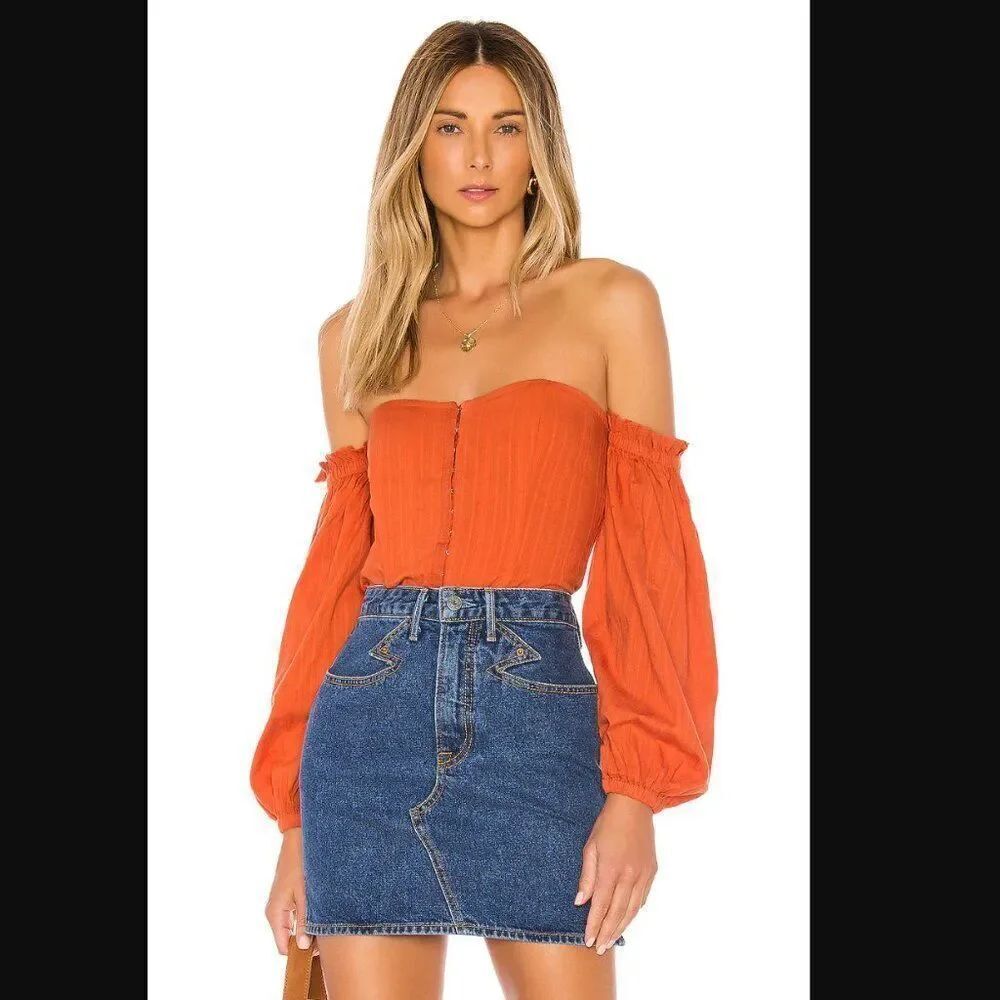 NWT Majorelle Betsey Top in Rust Orange | Size XXS